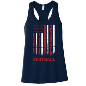 Georgia Football Fan American Flag Women's Racerback Tank