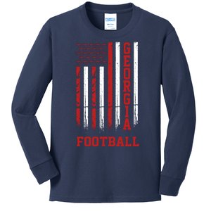 Georgia Football Fan American Flag Kids Long Sleeve Shirt