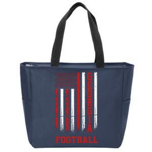 Georgia Football Fan American Flag Zip Tote Bag