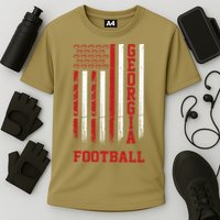 Georgia Football Fan American Flag Cooling Performance Crew T-Shirt