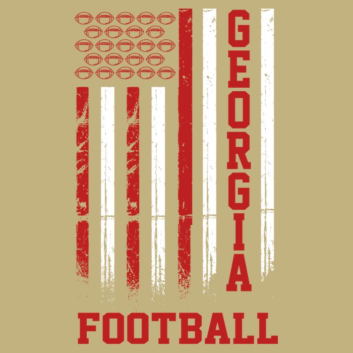 Georgia Football Fan American Flag Cooling Performance Crew T-Shirt