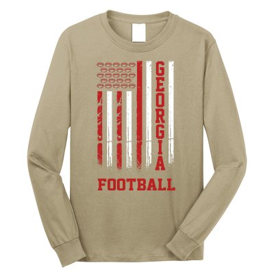 Georgia Football Fan American Flag Long Sleeve Shirt