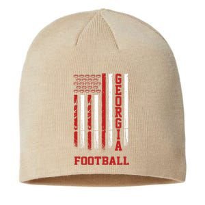 Georgia Football Fan American Flag Sustainable Beanie