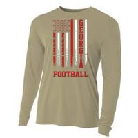 Georgia Football Fan American Flag Cooling Performance Long Sleeve Crew