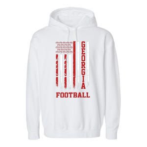 Georgia Football Fan American Flag Garment-Dyed Fleece Hoodie