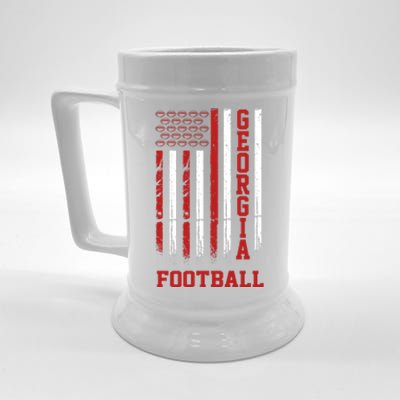 Georgia Football Fan American Flag Beer Stein