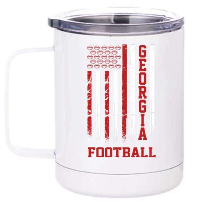 Georgia Football Fan American Flag 12 oz Stainless Steel Tumbler Cup