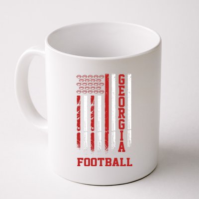 Georgia Football Fan American Flag Coffee Mug