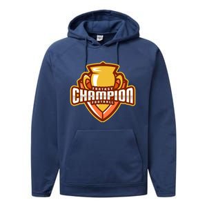 Glorious Fantasy Football Champion League Winner Great Gift Performance Fleece Hoodie