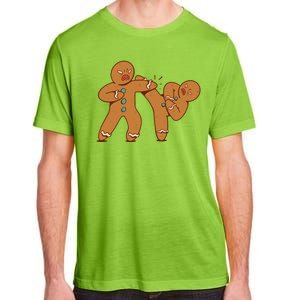 Gingerbread Fight Funny Holiday Adult ChromaSoft Performance T-Shirt