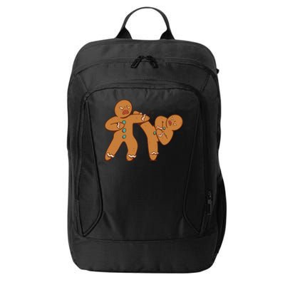 Gingerbread Fight Funny Holiday City Backpack