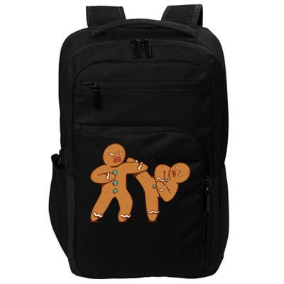 Gingerbread Fight Funny Holiday Impact Tech Backpack