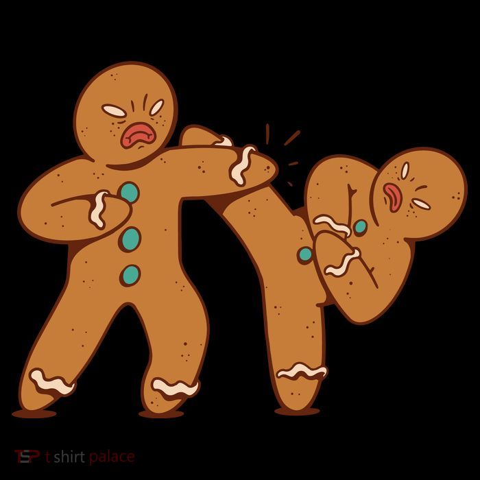 Gingerbread Fight Funny Holiday Mug