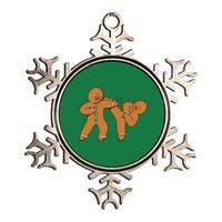 Gingerbread Fight Funny Holiday Metallic Star Ornament