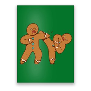 Gingerbread Fight Funny Holiday Poster