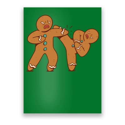 Gingerbread Fight Funny Holiday Poster