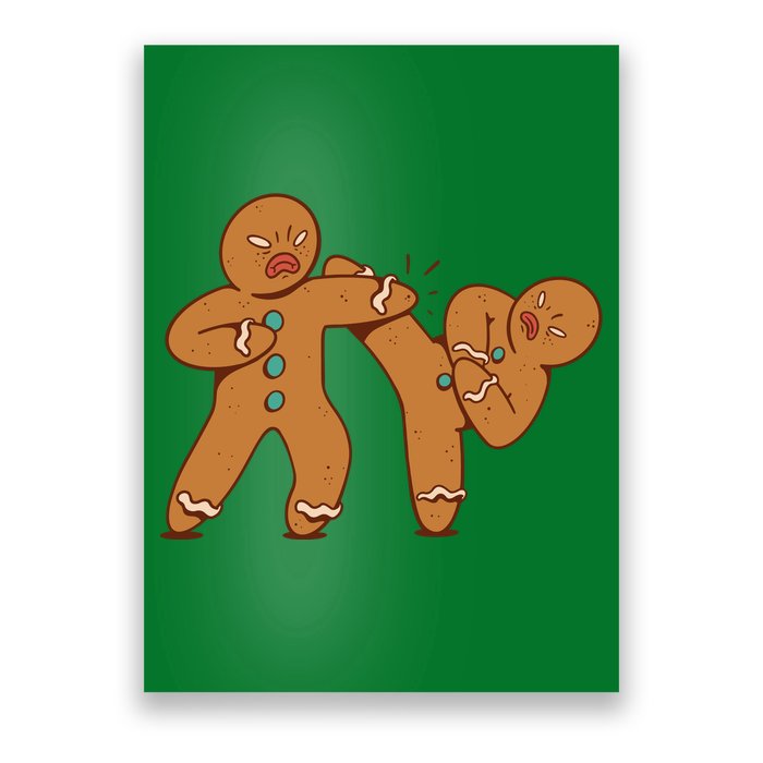 Gingerbread Fight Funny Holiday Poster