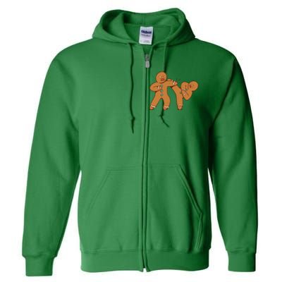 Gingerbread Fight Funny Holiday Full Zip Hoodie