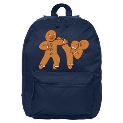 Gingerbread Fight Funny Holiday 16 in Basic Backpack