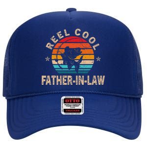 Gift For Fathers Day Reel Cool FatherInLaw Fishing High Crown Mesh Back Trucker Hat