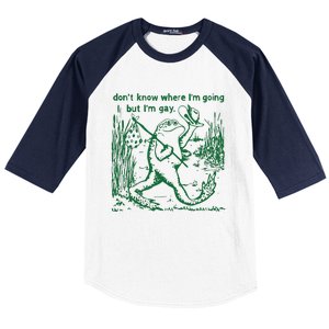 Gay Frog Funny I DonT Know Where IM Going But IM Gay Baseball Sleeve Shirt