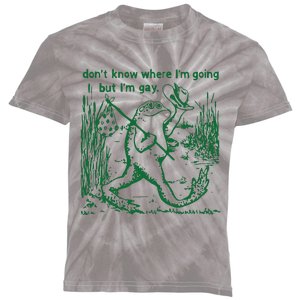 Gay Frog Funny I DonT Know Where IM Going But IM Gay Kids Tie-Dye T-Shirt