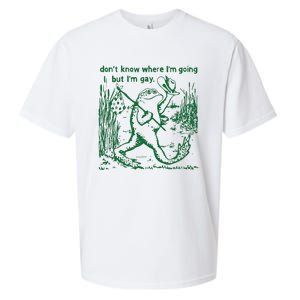 Gay Frog Funny I DonT Know Where IM Going But IM Gay Sueded Cloud Jersey T-Shirt