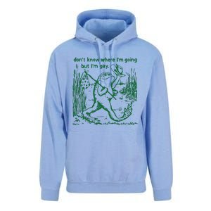 Gay Frog Funny I DonT Know Where IM Going But IM Gay Unisex Surf Hoodie