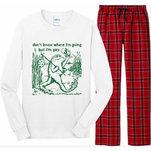 Gay Frog Funny I DonT Know Where IM Going But IM Gay Long Sleeve Pajama Set