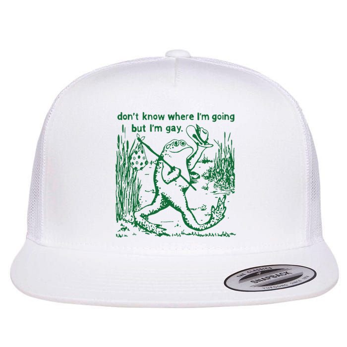 Gay Frog Funny I DonT Know Where IM Going But IM Gay Flat Bill Trucker Hat