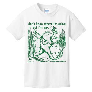 Gay Frog Funny I DonT Know Where IM Going But IM Gay Kids T-Shirt