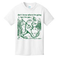 Gay Frog Funny I DonT Know Where IM Going But IM Gay Kids T-Shirt