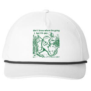 Gay Frog Funny I DonT Know Where IM Going But IM Gay Snapback Five-Panel Rope Hat