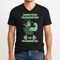 Going From Frankenstein To Frankenstud V-Neck T-Shirt