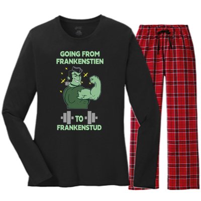 Going From Frankenstein To Frankenstud Women's Long Sleeve Flannel Pajama Set 