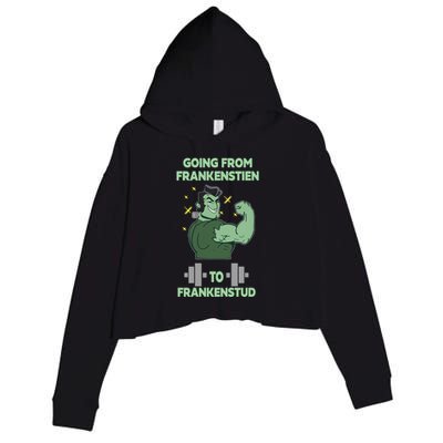 Going From Frankenstein To Frankenstud Crop Fleece Hoodie