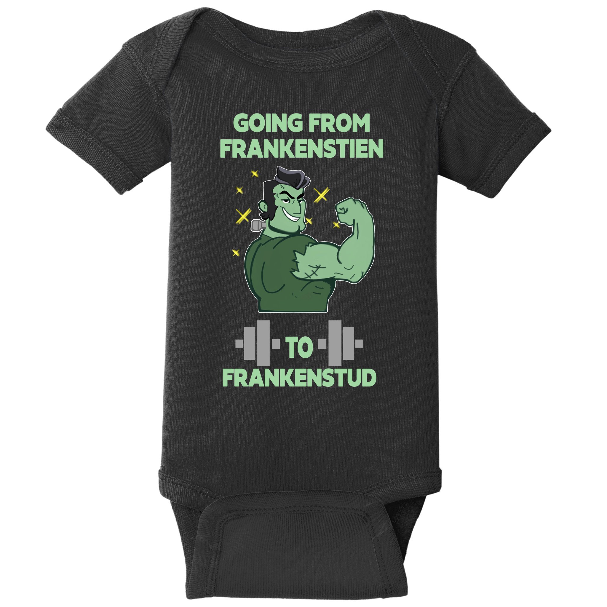 Going From Frankenstein To Frankenstud Baby Bodysuit