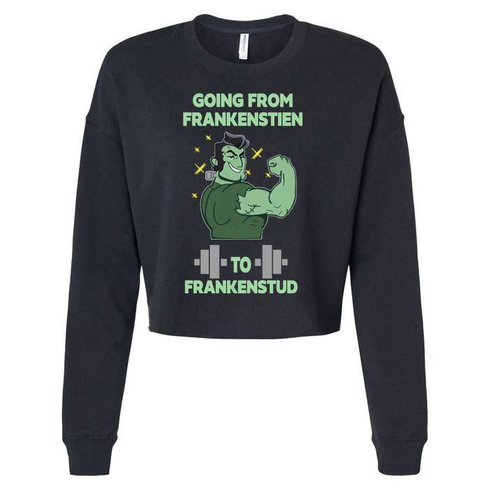 Going From Frankenstein To Frankenstud Cropped Pullover Crew