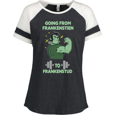 Going From Frankenstein To Frankenstud Enza Ladies Jersey Colorblock Tee