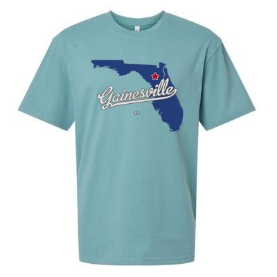 Gainesville Florida FL Map Sueded Cloud Jersey T-Shirt