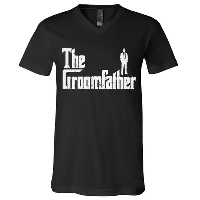 Groom Father Funny Wedding Party Rehearsal Dinner Dad Gift V-Neck T-Shirt