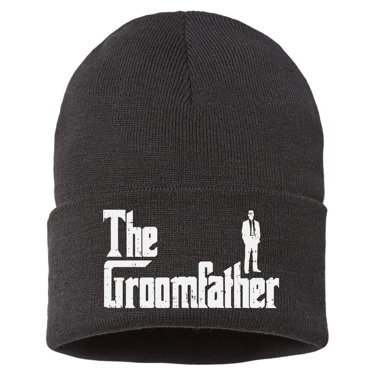Groom Father Funny Wedding Party Rehearsal Dinner Dad Gift Sustainable Knit Beanie