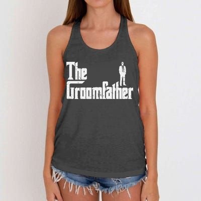 Groom Father Funny Wedding Party Rehearsal Dinner Dad Gift Women's Knotted Racerback Tank