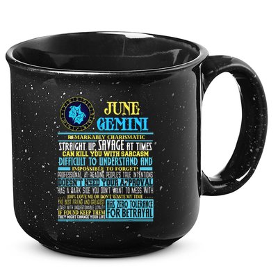 Gemini Facts Funny June Gemini Birthday Gif 15oz Campfire Ceramic Mug
