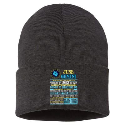 Gemini Facts Funny June Gemini Birthday Gif Sustainable Knit Beanie