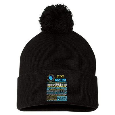 Gemini Facts Funny June Gemini Birthday Gif Pom Pom 12in Knit Beanie