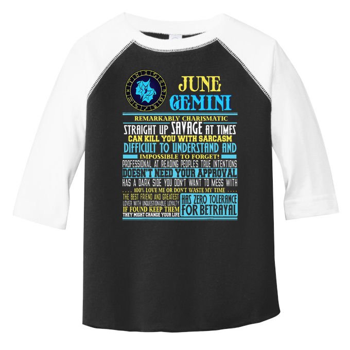 Gemini Facts Funny June Gemini Birthday Gif Toddler Fine Jersey T-Shirt
