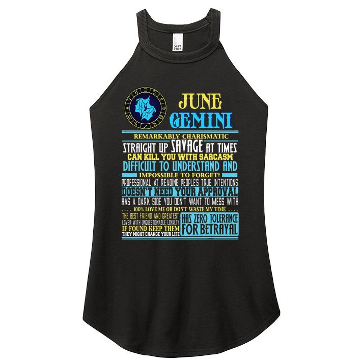 Gemini Facts Funny June Gemini Birthday Gif Women's Perfect Tri Rocker Tank