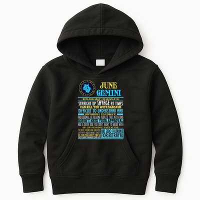 Gemini Facts Funny June Gemini Birthday Gif Kids Hoodie