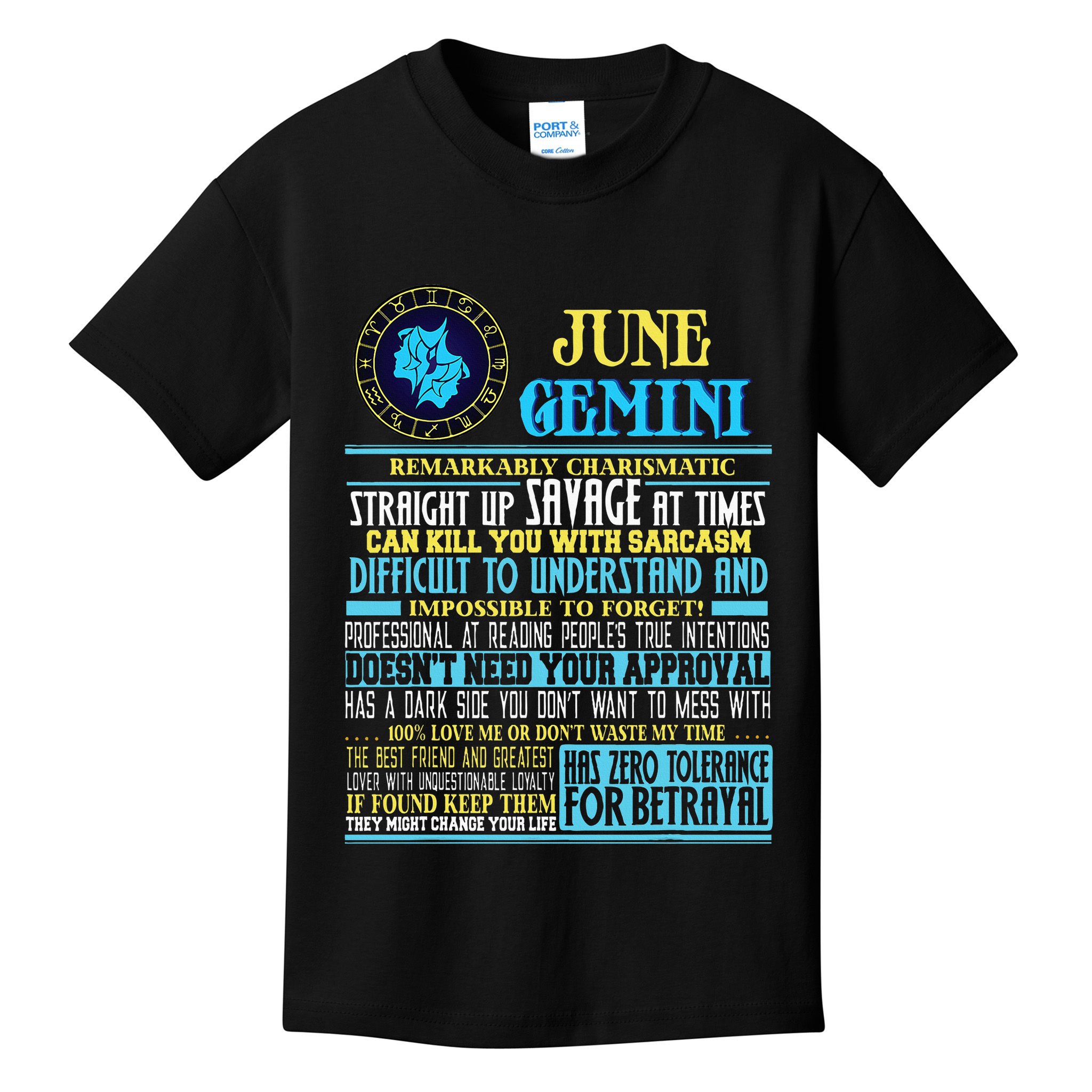 Gemini Facts Funny June Gemini Birthday Gif Kids T-Shirt